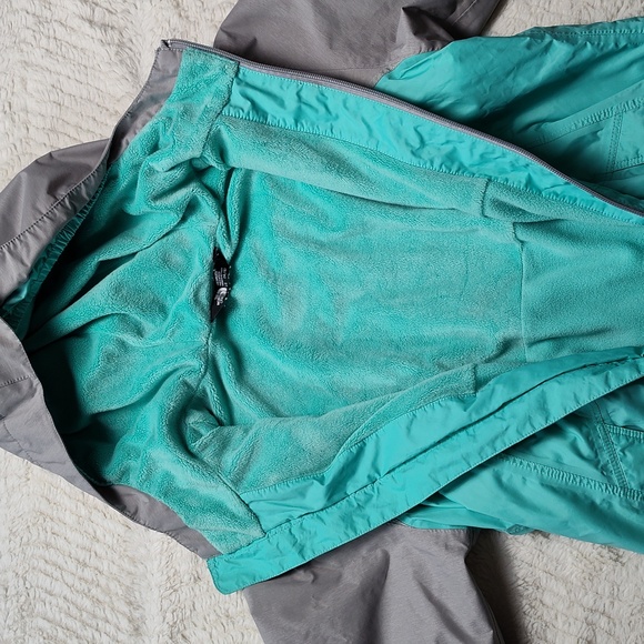 The North Face Mint Green And Gray Light Jacket Fleece Lined Girls Large 14/16 - Picture 11 of 14